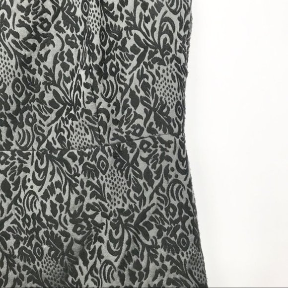 Loft Grey and Black Velvet Damask Dress Size 12 - Picture 4 of 6